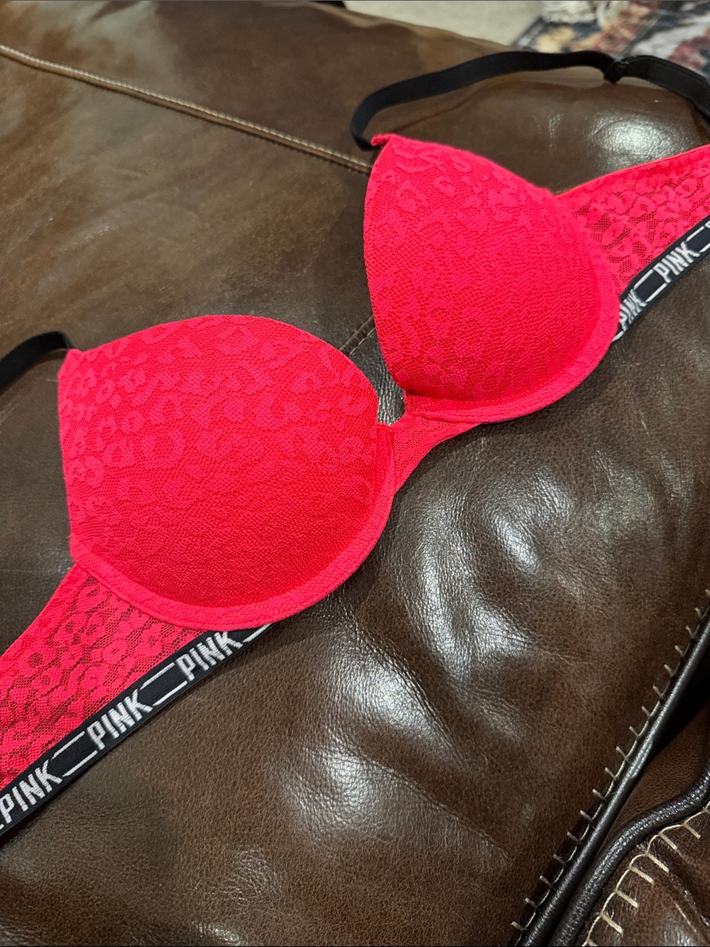 PINK Victoria's Secret neon pink Push-Up Bra